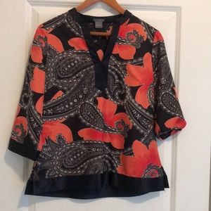 Silk floral tunic